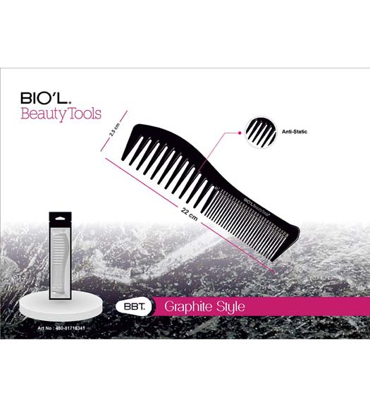 شانه مو تخت متوسط مناسب موهای مجعد بی بی تی گرافیت استایل 48081718341 شانه مو تخت متوسط مناسب موهای مجعد بی بی تی گرافیت استایل 48081718341