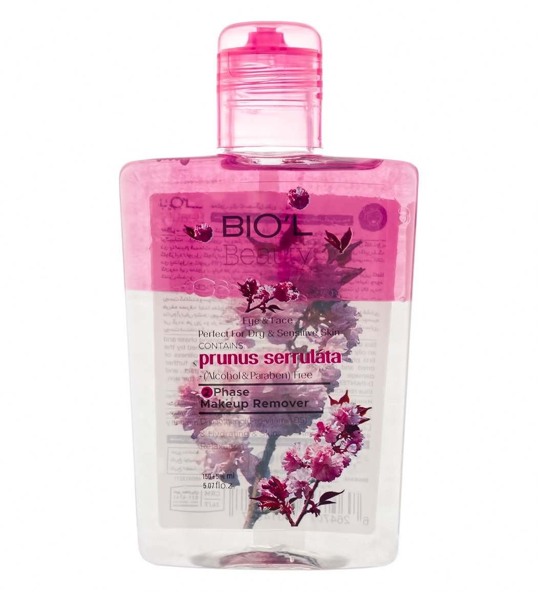 محلول پاک کننده آرایش صورت دو فاز مناسب خشک و آسیب دیده 150میل محلول پاک کننده آرایش صورت دو فاز مناسب خشک و آسیب دیده 150میل