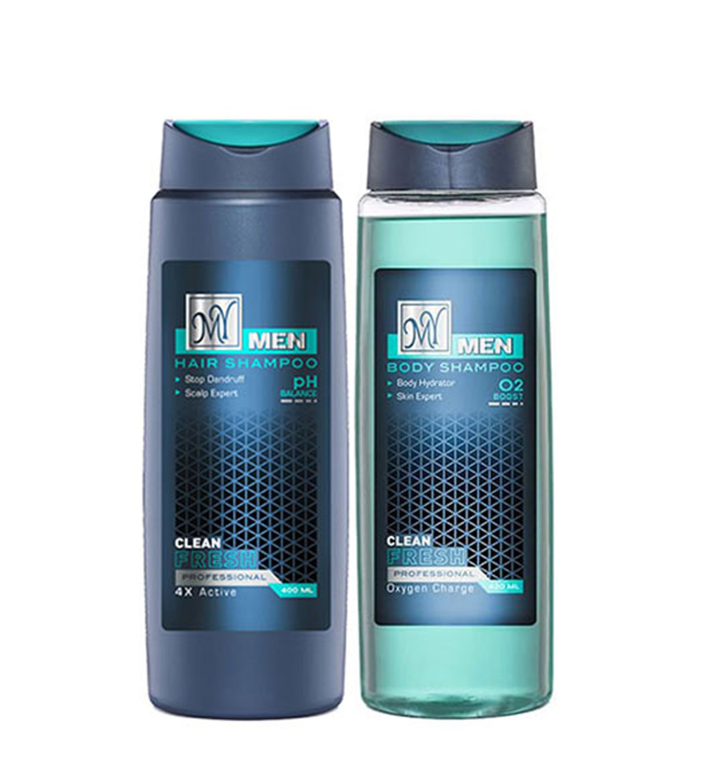 پک شامپو سر و بدن کلين فرش مردانه 820میل پک شامپو سر و بدن کلين فرش مردانه 820میل