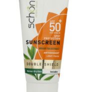 کرم ضد آفتاب دابل شیلد اس پی اف +50 چای سبز مناسب پوست نرمال تا خشک بدون رنگ 50میل