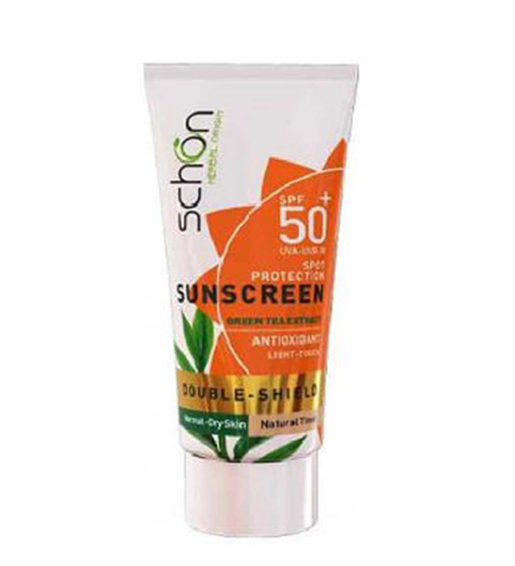 کرم ضد آفتاب دابل شیلد اس پی اف +50 چای سبز رنگی 50میل کرم ضد آفتاب دابل شیلد اس پی اف +50 چای سبز رنگی 50میل