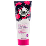 کرم کراتینه تثبیت کننده رنگ مو هرباسنس حاوی عصاره توت های وحشی مناسب موهای رنگ و دکلره شده 100میل
