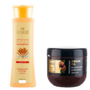 ماسک مو مغذی هانادی حاوی روغن آرگان حجم 500 میلی لیتر به همراه شامپو مو پروتئینه مدل جوانه گندم حجم 250 میلی لیتر