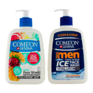 پک ژل اسکراب و شستشوی صورت آقایان 500میل و ژل شستشوی صورت پوست چرب 500میل