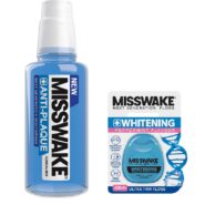 پک دهان شویه مدل آنتی پلاک 400میل به همراه نخ دندان مدل Whitening