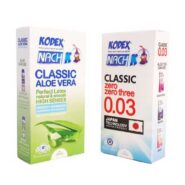 کاندوم مدل آلوئه ورا بسته 12 عددی به همراه کاندوم مدل 0.03 بسته 12 عددی