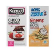 پک کاندوم مدل Choco Sensitive کاپوت به همراه کاندوم Ginseng ناچ کدکس